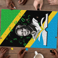 Julius Nyerere Puzzle Education is a Way of Fighting Poverty Quote and Tanzanian Flag Alphabet - Wonder Print Shop
