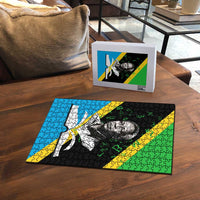 Julius Nyerere Puzzle Education is a Way of Fighting Poverty Quote and Tanzanian Flag Alphabet - Wonder Print Shop