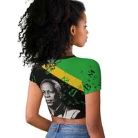 Julius Nyerere Raglan Cropped T shirt Education is a Way of Fighting Poverty Quote and Tanzanian Flag Alphabet - Wonder Print Shop