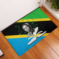 Julius Nyerere Rubber Doormat Education is a Way of Fighting Poverty Quote and Tanzanian Flag Alphabet - Wonder Print Shop