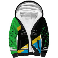 Julius Nyerere Sherpa Hoodie Education is a Way of Fighting Poverty Quote and Tanzanian Flag Alphabet - Wonder Print Shop