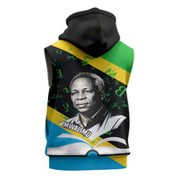 Julius Nyerere Sleeveless Zip Hoodie Education is a Way of Fighting Poverty Quote and Tanzanian Flag Alphabet - Wonder Print Shop
