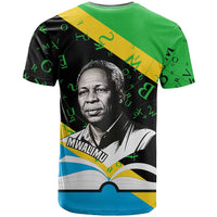 Julius Nyerere T shirt Education is a Way of Fighting Poverty Quote and Tanzanian Flag Alphabet - Wonder Print Shop