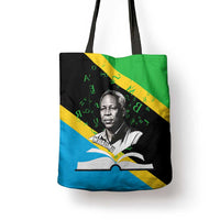 Julius Nyerere Tote Bag Education is a Way of Fighting Poverty Quote and Tanzanian Flag Alphabet - Wonder Print Shop