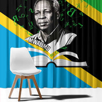 Julius Nyerere Window Curtain Education is a Way of Fighting Poverty Quote and Tanzanian Flag Alphabet - Wonder Print Shop