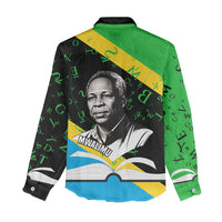 Julius Nyerere Women Casual Shirt Education is a Way of Fighting Poverty Quote and Tanzanian Flag Alphabet - Wonder Print Shop