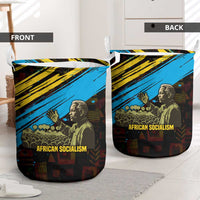 Julius Nyerere Laundry Basket Ujamaa African Socialism Text and Bold Striped Pattern - Wonder Print Shop