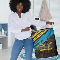 Julius Nyerere Laundry Basket Ujamaa African Socialism Text and Bold Striped Pattern - Wonder Print Shop