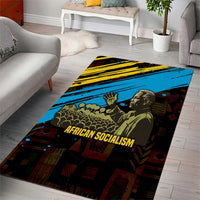 Julius Nyerere Area Rug Ujamaa African Socialism Text and Bold Striped Pattern - Wonder Print Shop
