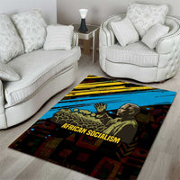 Julius Nyerere Area Rug Ujamaa African Socialism Text and Bold Striped Pattern - Wonder Print Shop