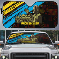 Julius Nyerere Auto Sun Shade Ujamaa African Socialism Text and Bold Striped Pattern - Wonder Print Shop