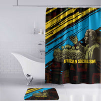 Julius Nyerere Bathroom Set Ujamaa African Socialism Text and Bold Striped Pattern - Wonder Print Shop
