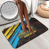 Julius Nyerere Bathroom Set Ujamaa African Socialism Text and Bold Striped Pattern - Wonder Print Shop