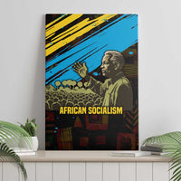 Julius Nyerere Canvas Wall Art Ujamaa African Socialism Text and Bold Striped Pattern - Wonder Print Shop