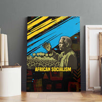 Julius Nyerere Canvas Wall Art Ujamaa African Socialism Text and Bold Striped Pattern - Wonder Print Shop