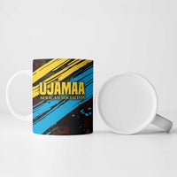 Julius Nyerere Ceramic Mug Ujamaa African Socialism Text and Bold Striped Pattern - Wonder Print Shop