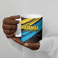 Julius Nyerere Ceramic Mug Ujamaa African Socialism Text and Bold Striped Pattern - Wonder Print Shop
