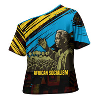 Julius Nyerere Cross Shoulder Shirt Ujamaa African Socialism Text and Bold Striped Pattern - Wonder Print Shop