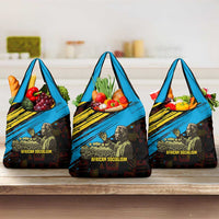 Julius Nyerere Grocery Bag Ujamaa African Socialism Text and Bold Striped Pattern - Wonder Print Shop