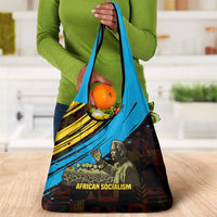 Julius Nyerere Grocery Bag Ujamaa African Socialism Text and Bold Striped Pattern - Wonder Print Shop
