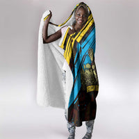 Julius Nyerere Hooded Blanket Ujamaa African Socialism Text and Bold Striped Pattern - Wonder Print Shop