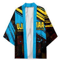 Julius Nyerere Kimono Ujamaa African Socialism Text and Bold Striped Pattern - Wonder Print Shop