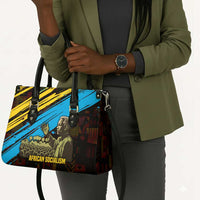 Julius Nyerere Leather Bag Ujamaa African Socialism Text and Bold Striped Pattern - Wonder Print Shop