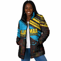 Julius Nyerere Padded Jacket Ujamaa African Socialism Text and Bold Striped Pattern - Wonder Print Shop