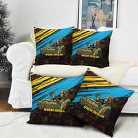 Julius Nyerere Pillow Cover Ujamaa African Socialism Text and Bold Striped Pattern - Wonder Print Shop