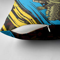 Julius Nyerere Pillow Cover Ujamaa African Socialism Text and Bold Striped Pattern - Wonder Print Shop