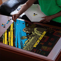 Julius Nyerere Puzzle Ujamaa African Socialism Text and Bold Striped Pattern - Wonder Print Shop