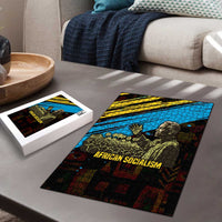 Julius Nyerere Puzzle Ujamaa African Socialism Text and Bold Striped Pattern - Wonder Print Shop