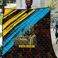 Julius Nyerere Quilt Ujamaa African Socialism Text and Bold Striped Pattern - Wonder Print Shop