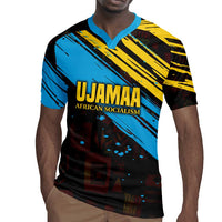Julius Nyerere Rugby Jersey Ujamaa African Socialism Text and Bold Striped Pattern - Wonder Print Shop