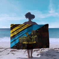 Julius Nyerere Sarong Ujamaa African Socialism Text and Bold Striped Pattern - Wonder Print Shop
