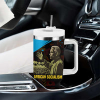 Julius Nyerere Tumbler With Handle Ujamaa African Socialism Text and Bold Striped Pattern - Wonder Print Shop