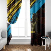 Julius Nyerere Window Curtain Ujamaa African Socialism Text and Bold Striped Pattern - Wonder Print Shop