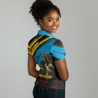 Julius Nyerere Women Polo Shirt Ujamaa African Socialism Text and Bold Striped Pattern - Wonder Print Shop