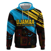 Julius Nyerere Zip Hoodie Ujamaa African Socialism Text and Bold Striped Pattern - Wonder Print Shop