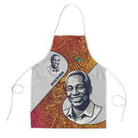 Julius Nyerere Apron with Smiling Portrait, Tribal Pattern and Simplicity is Power Quote - Wonder Print Shop