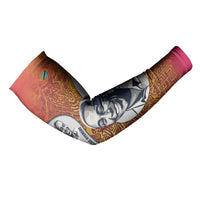 Julius Nyerere Arm Sleeves with Smiling Portrait, Tribal Pattern and Simplicity is Power Quote - Wonder Print Shop