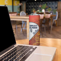 Julius Nyerere Skinny Tumbler with Smiling Portrait, Tribal Pattern and Simplicity is Power Quote - Wonder Print Shop