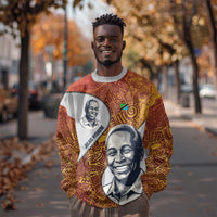 Julius Nyerere Sweatshirt with Smiling Portrait, Tribal Pattern and Simplicity is Power Quote - Wonder Print Shop