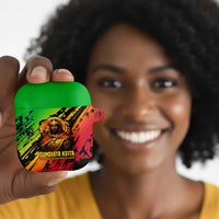 Sundiata Keita AirPods Case with Regal Portrait, Lion of Mali Title and Bold Tribal Brushstroke Pattern - Wonder Print Shop