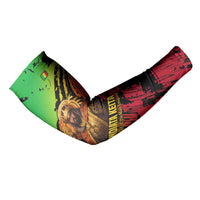 Sundiata Keita Arm Sleeves with Regal Portrait, Lion of Mali Title and Bold Tribal Brushstroke Pattern - Wonder Print Shop