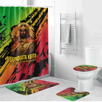 Sundiata Keita Bathroom Set with Regal Portrait, Lion of Mali Title and Bold Tribal Brushstroke Pattern - Wonder Print Shop