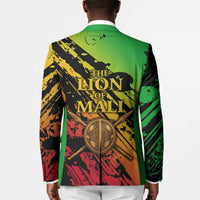 Sundiata Keita Blazer with Regal Portrait, Lion of Mali Title and Bold Tribal Brushstroke Pattern - Wonder Print Shop