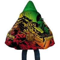 Sundiata Keita Cloak with Regal Portrait, Lion of Mali Title and Bold Tribal Brushstroke Pattern - Wonder Print Shop