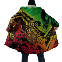 Sundiata Keita Cloak with Regal Portrait, Lion of Mali Title and Bold Tribal Brushstroke Pattern - Wonder Print Shop
