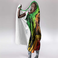 Sundiata Keita Hooded Blanket with Regal Portrait, Lion of Mali Title and Bold Tribal Brushstroke Pattern - Wonder Print Shop